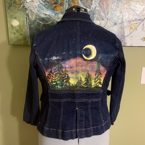 Rafaelia jeans Jackets & Blazers - Hand painted jean jacket in size 8p.